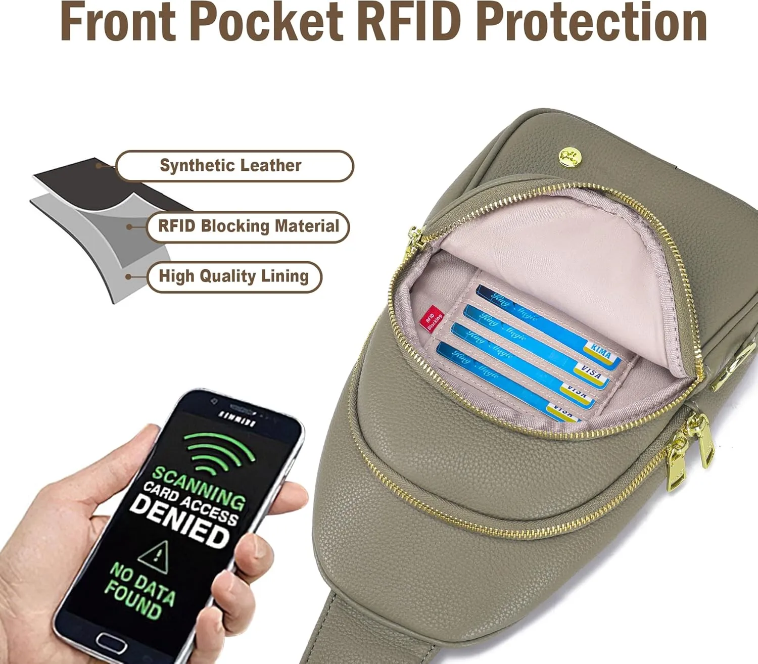 Haytijoe Crossbody Bags for Women Leather Sling Bag Anti-theft Cross Body Bag Travel Sling Purse Chest Bags Fanny Packs