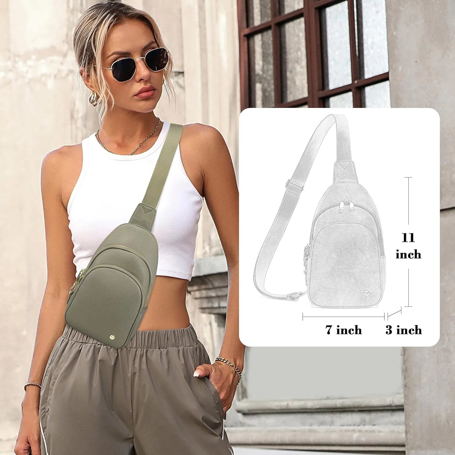 Haytijoe Crossbody Bags for Women Leather Sling Bag Anti-theft Cross Body Bag Travel Sling Purse Chest Bags Fanny Packs