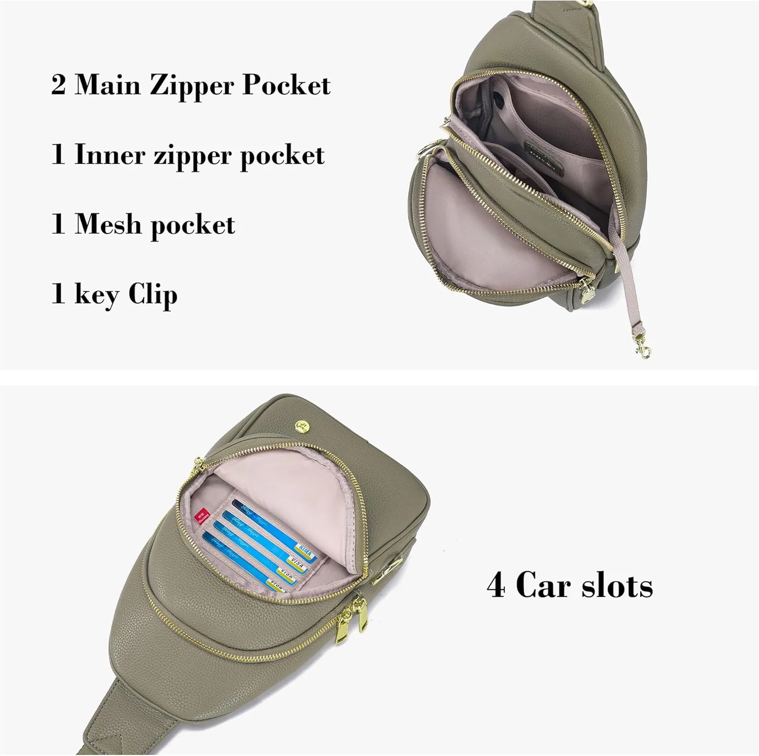 Haytijoe Crossbody Bags for Women Leather Sling Bag Anti-theft Cross Body Bag Travel Sling Purse Chest Bags Fanny Packs