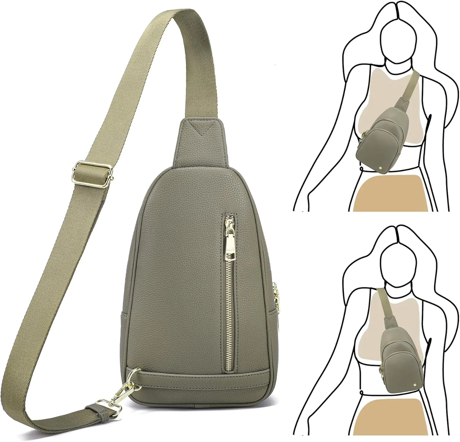 Haytijoe Crossbody Bags for Women Leather Sling Bag Anti-theft Cross Body Bag Travel Sling Purse Chest Bags Fanny Packs