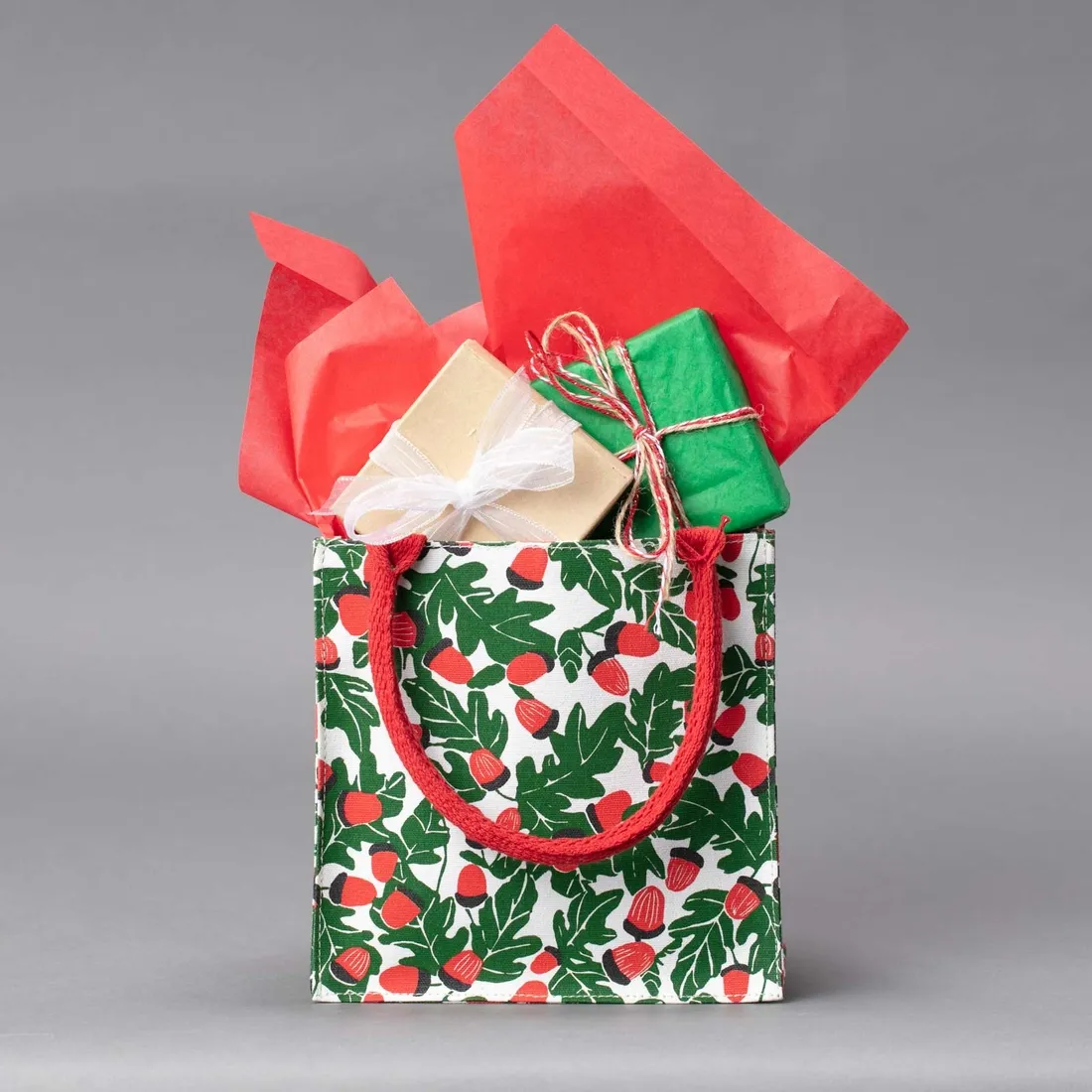 Holiday Acorns Gift/Tote Bag - final sale