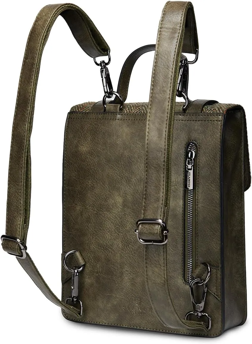Islander HarrisTweed The Mini Carloway Backpack, Chestnut Herringbone, Mini