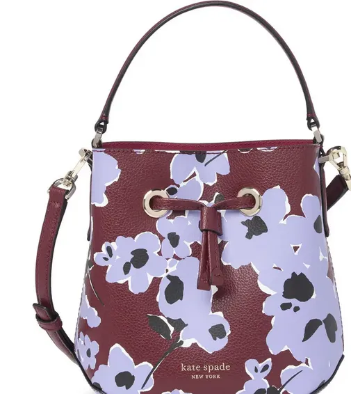 KATE SPADE EVA FLORAL BOUQUET BUCKET CROSSBODY BAG