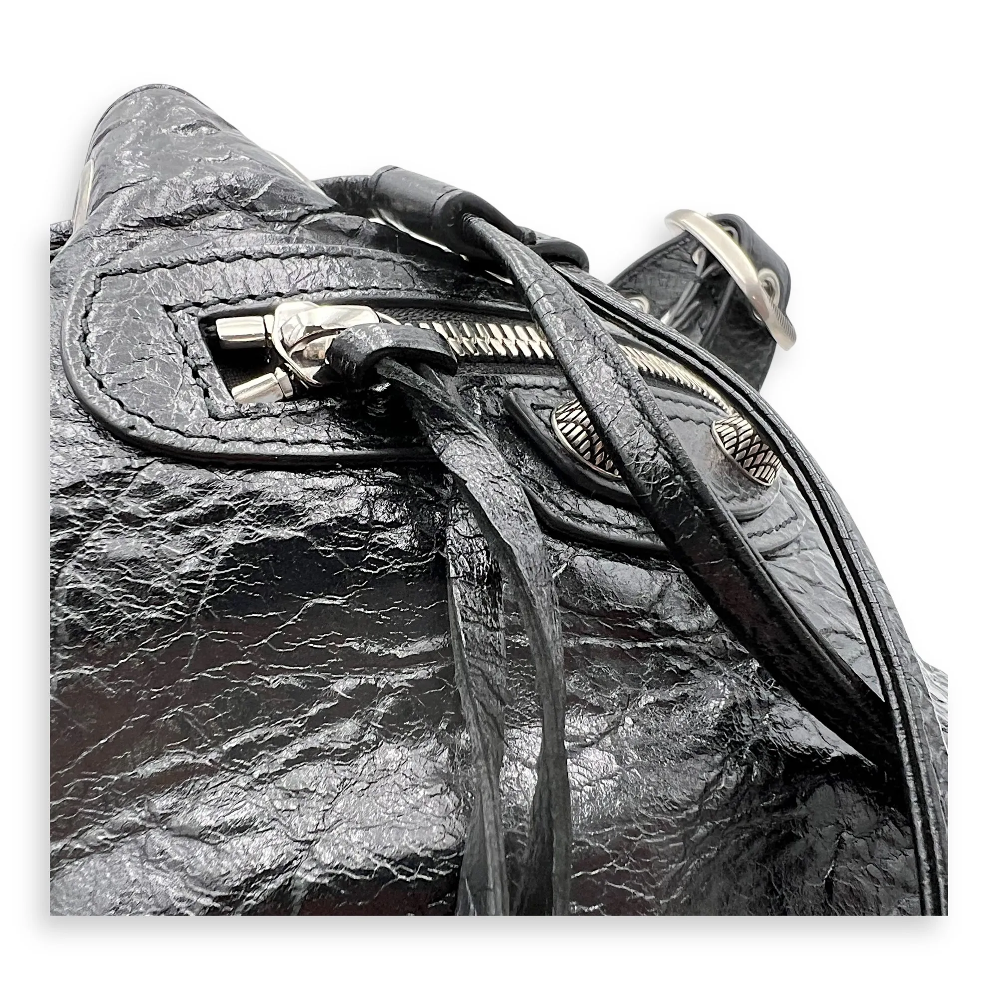 Le Cagole Bucket Bag Black in Lambskin, Silver hardware