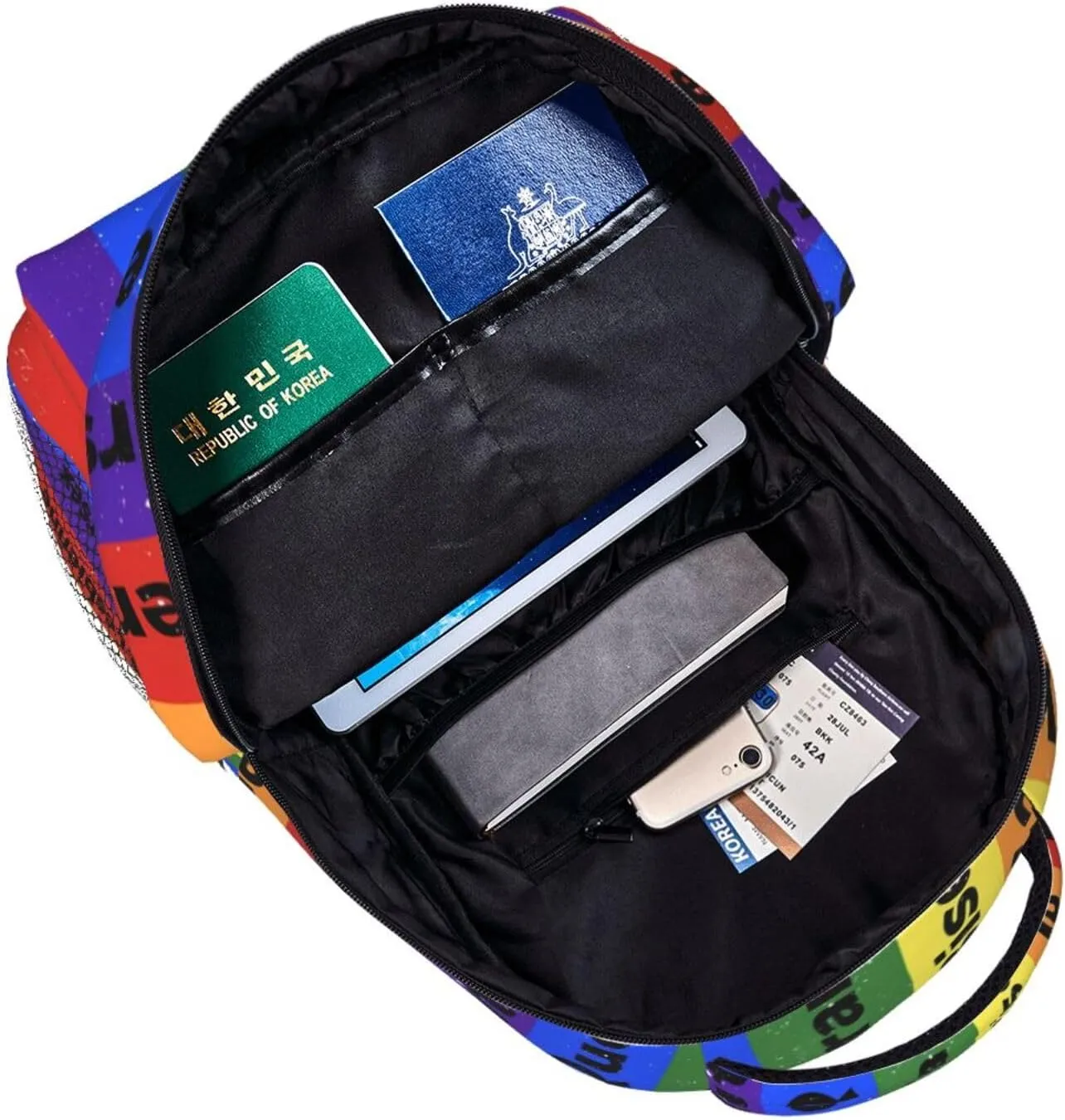 LGBT Rainbow Gay Pride Flag LGBTQI Casual Backpack Laptop Backpacks Outdoor Sports Rucksack Lightweight Daypacks Shoulder Bag with Multiple Pockets for Travel Camping Hiking