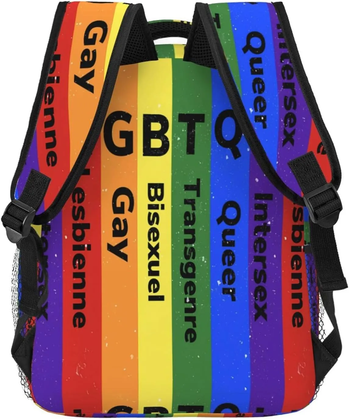 LGBT Rainbow Gay Pride Flag LGBTQI Casual Backpack Laptop Backpacks Outdoor Sports Rucksack Lightweight Daypacks Shoulder Bag with Multiple Pockets for Travel Camping Hiking