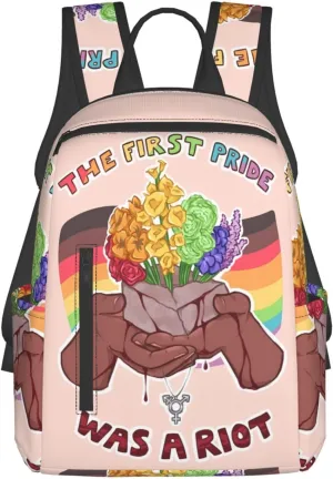 LGBT Rainbow Gay Pride Flag The First Pride Was A Riot Travel Laptop Backpack Casual Backpacks Double Shoulder Daypack Notebook Rucksack Work Bags Sports Bag for Gym Hiking Camping Beach