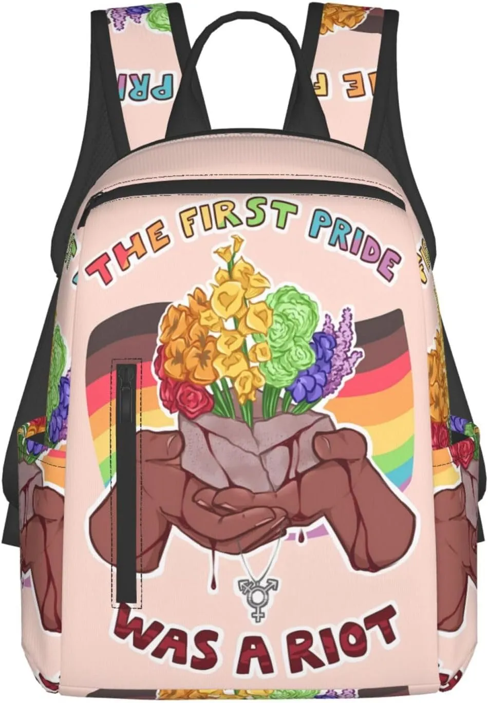 LGBT Rainbow Gay Pride Flag The First Pride Was A Riot Travel Laptop Backpack Casual Backpacks Double Shoulder Daypack Notebook Rucksack Work Bags Sports Bag for Gym Hiking Camping Beach