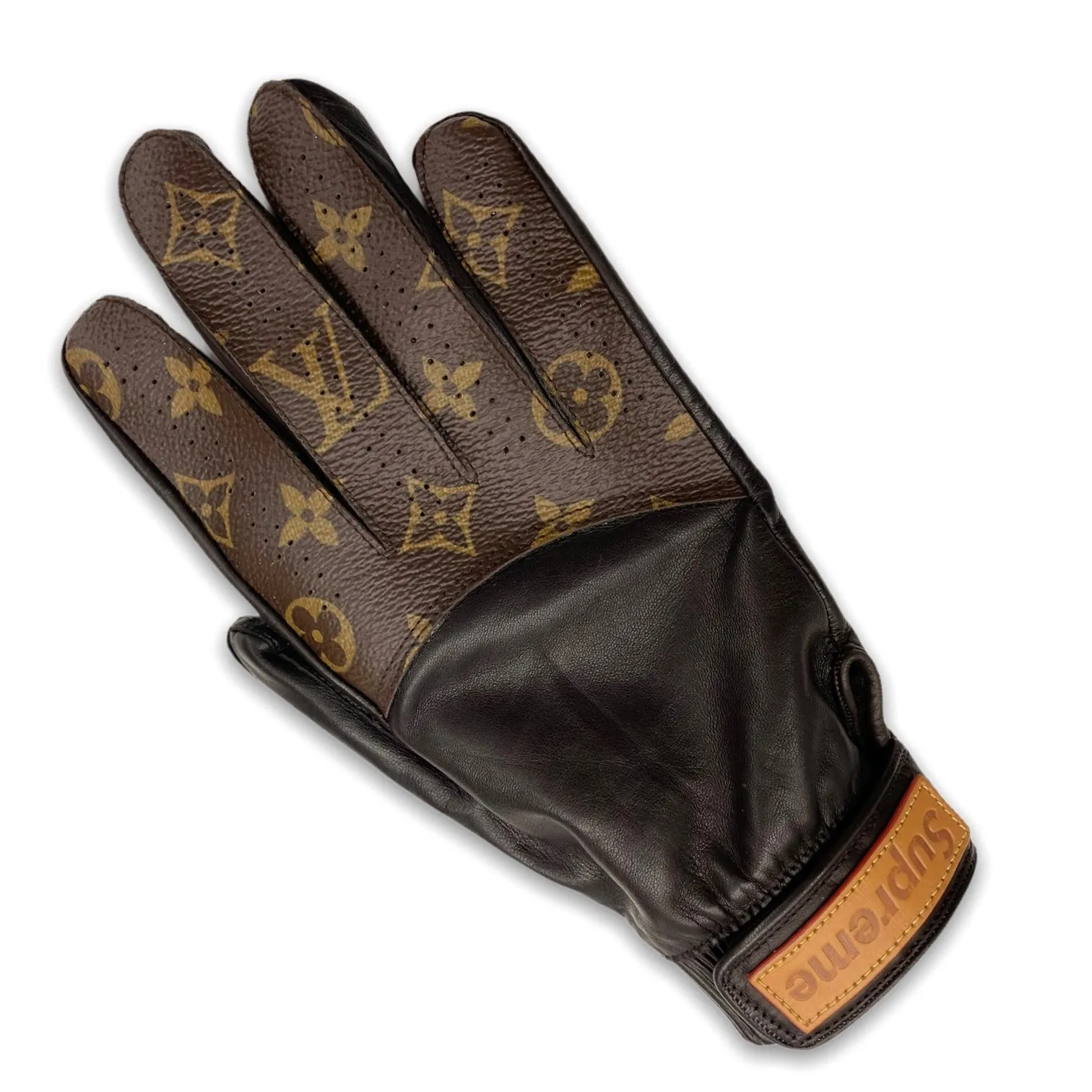 LOUIS VUITTON x SUPREME : BASEBALL GLOVES BROWN : LAMBSKIN CASHEMERE