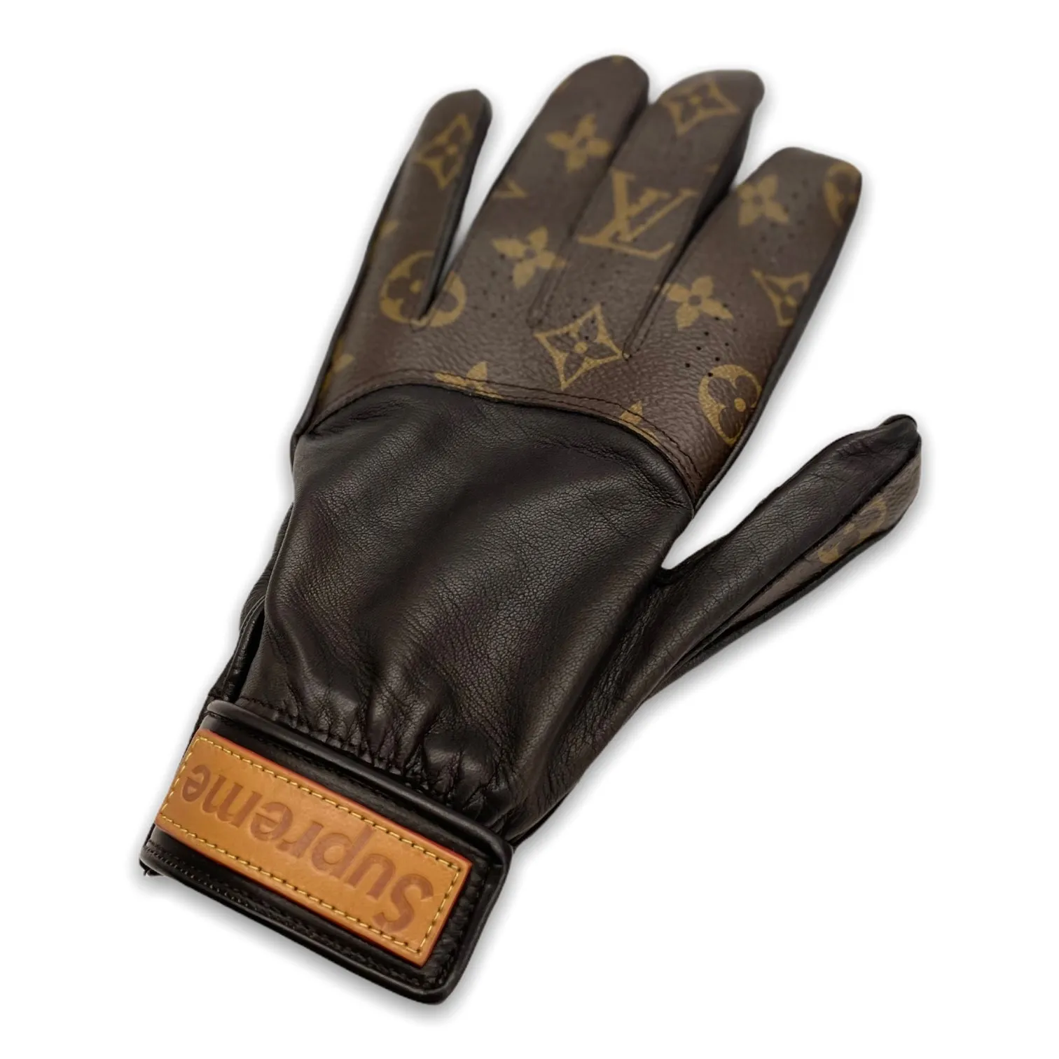 LOUIS VUITTON x SUPREME : BASEBALL GLOVES BROWN : LAMBSKIN CASHEMERE