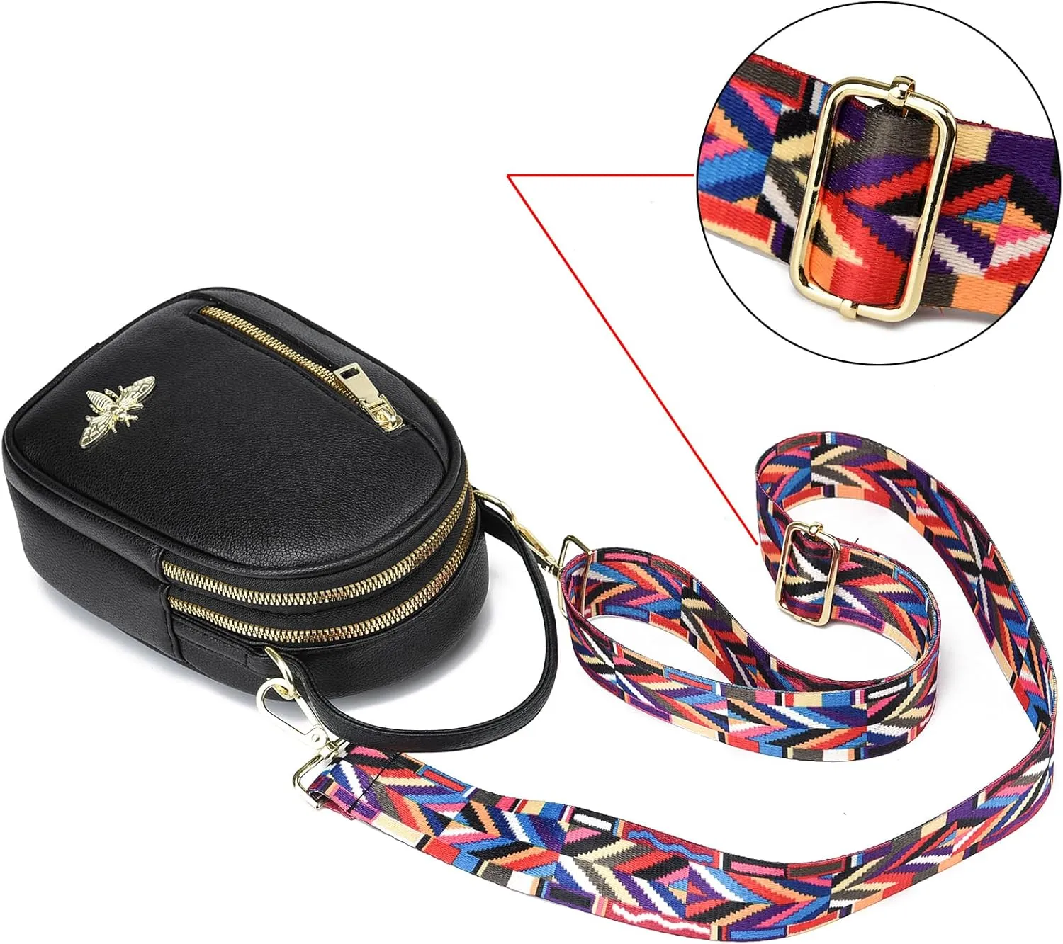 LoZoDo Small Crossbody Bags for Women Trendy Leather Purses and Handbags Designer Cell Phone Bag Wallet Purse with Wide Strap