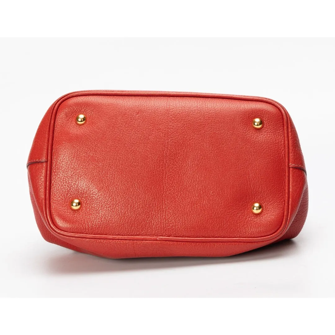 Miu Miu Red Leather Bucket Bag