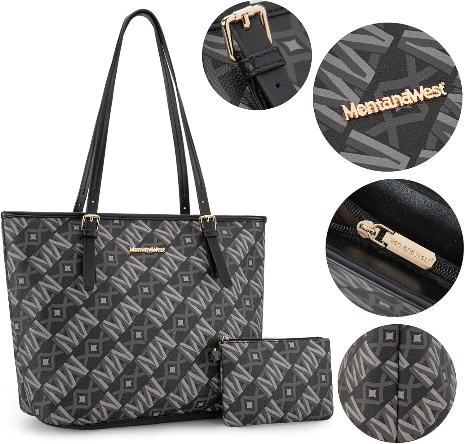 Montana West Tote Bags Vegan Leather Purses and Handbags for Women Top Handle Ladies Shoulder Bags