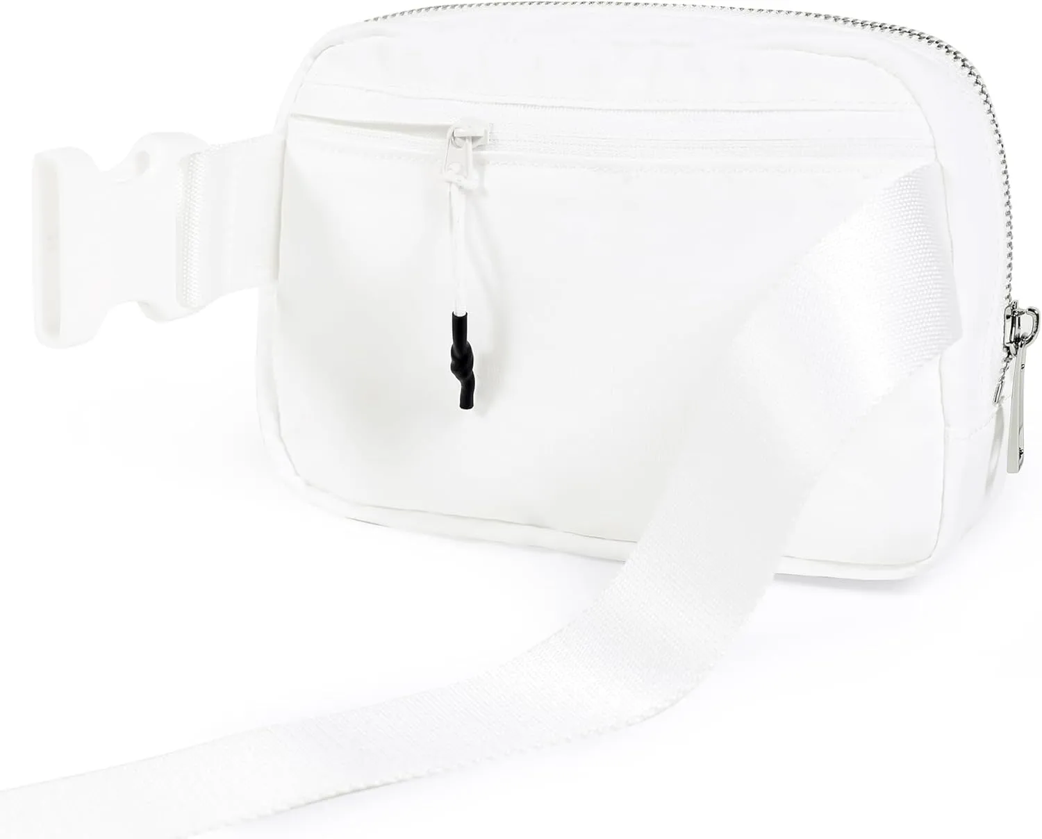 ODODOS Unisex Mini Belt Bag with Adjustable Strap Small Fanny Pack for Workout Running Traveling Hiking, White