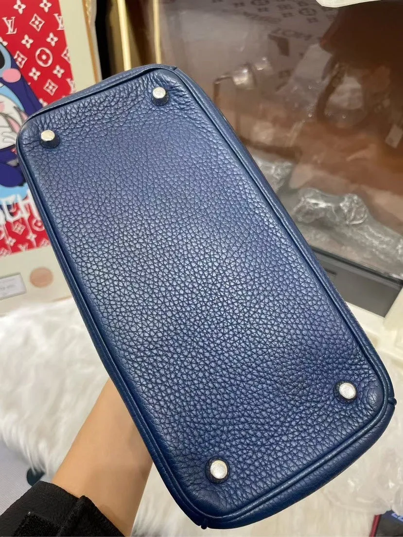 Preloved Dior Blue Leather Satchel Bag