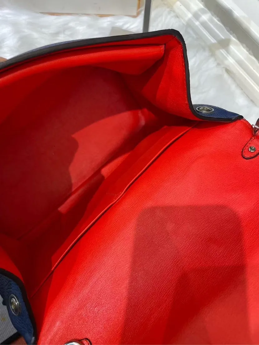 Preloved Dior Blue Leather Satchel Bag
