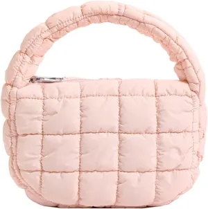Puffer Tote Bag Fashion Quilted Shoulder Bags For Women Handbag Mini Cloud Pleated Bags Puffer Dumpling Bag(Pink)