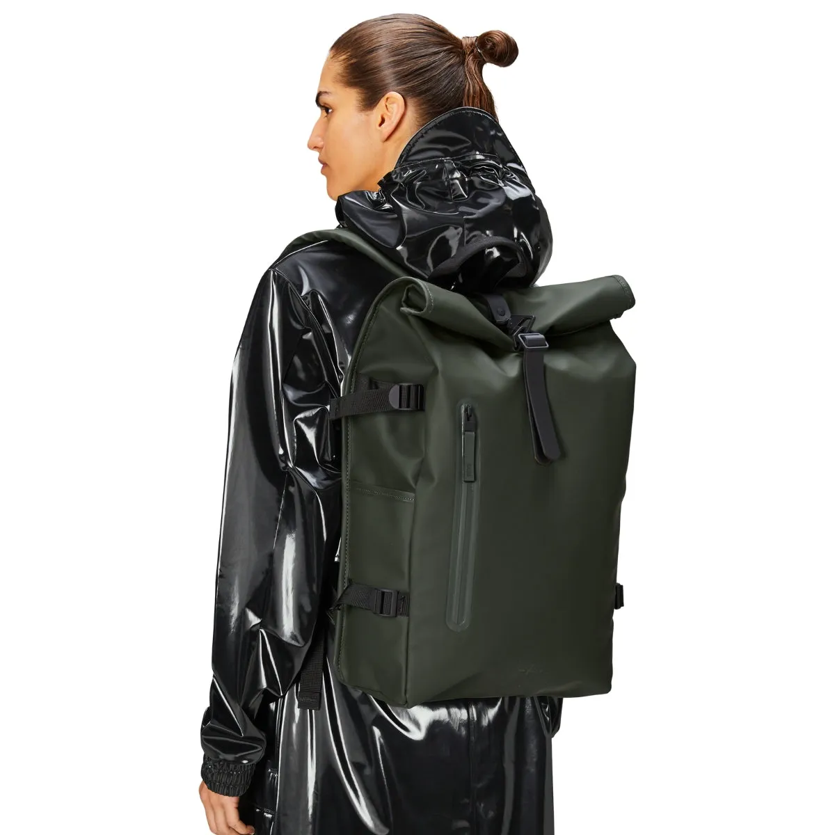 Rains Rolltop Rucksack Large in Green