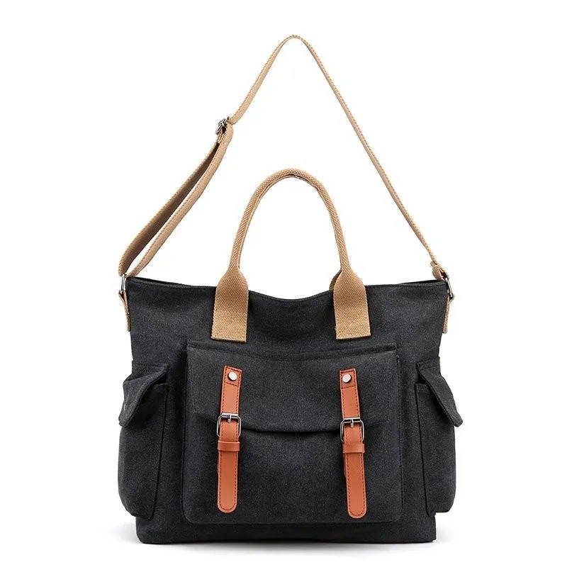 Retro Large Capacity Women's Shoulder Bag Waterproof Canvas Messenger Bags Fashion All-match Handbags