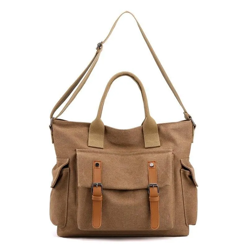 Retro Large Capacity Women's Shoulder Bag Waterproof Canvas Messenger Bags Fashion All-match Handbags