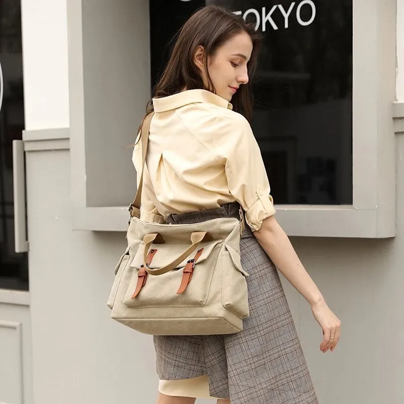 Retro Large Capacity Women's Shoulder Bag Waterproof Canvas Messenger Bags Fashion All-match Handbags