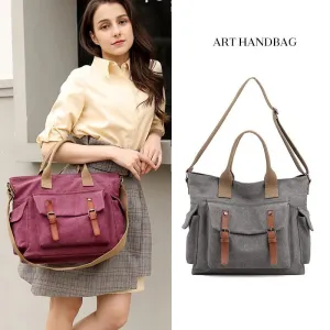 Retro Large Capacity Women's Shoulder Bag Waterproof Canvas Messenger Bags Fashion All-match Handbags