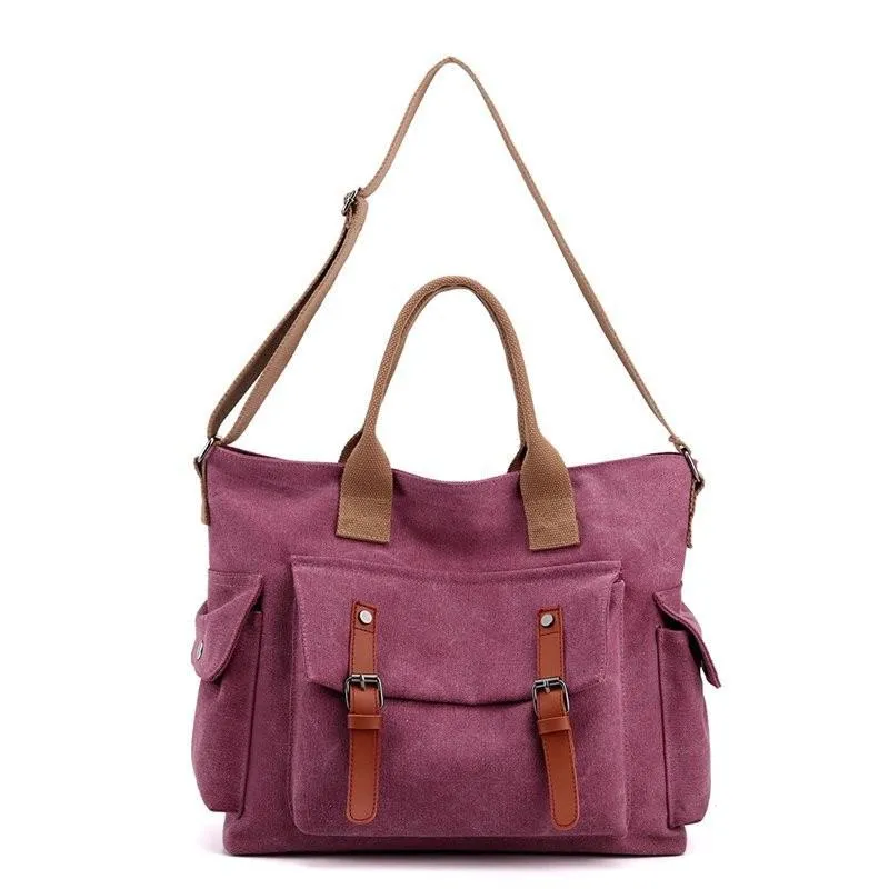 Retro Large Capacity Women's Shoulder Bag Waterproof Canvas Messenger Bags Fashion All-match Handbags