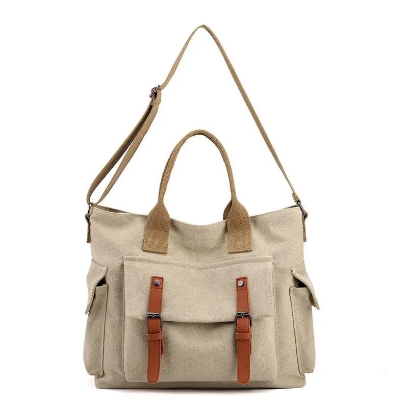 Retro Large Capacity Women's Shoulder Bag Waterproof Canvas Messenger Bags Fashion All-match Handbags