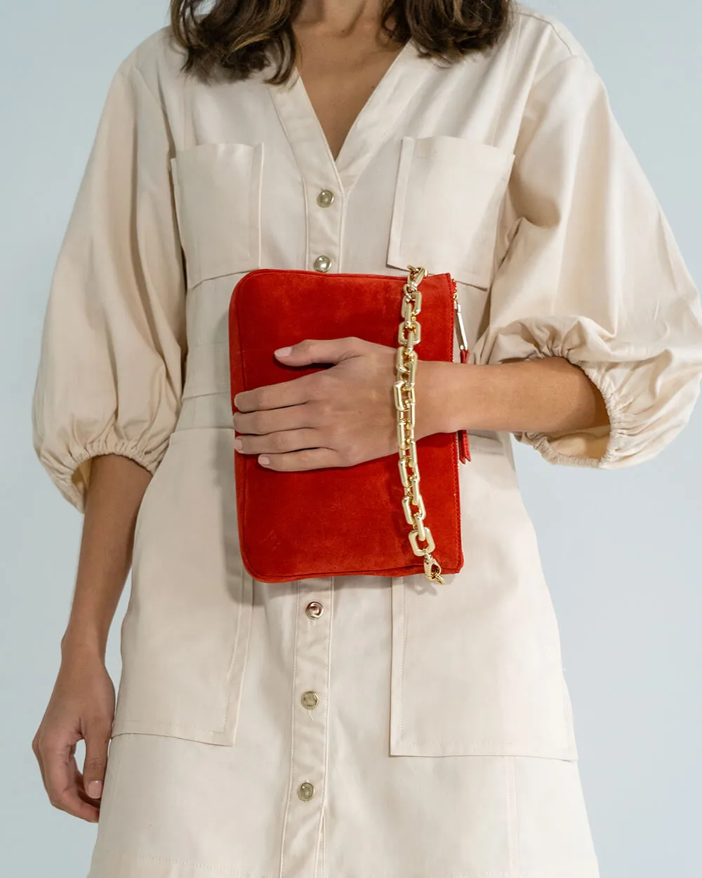 Samantha Crossbody - Red Suede