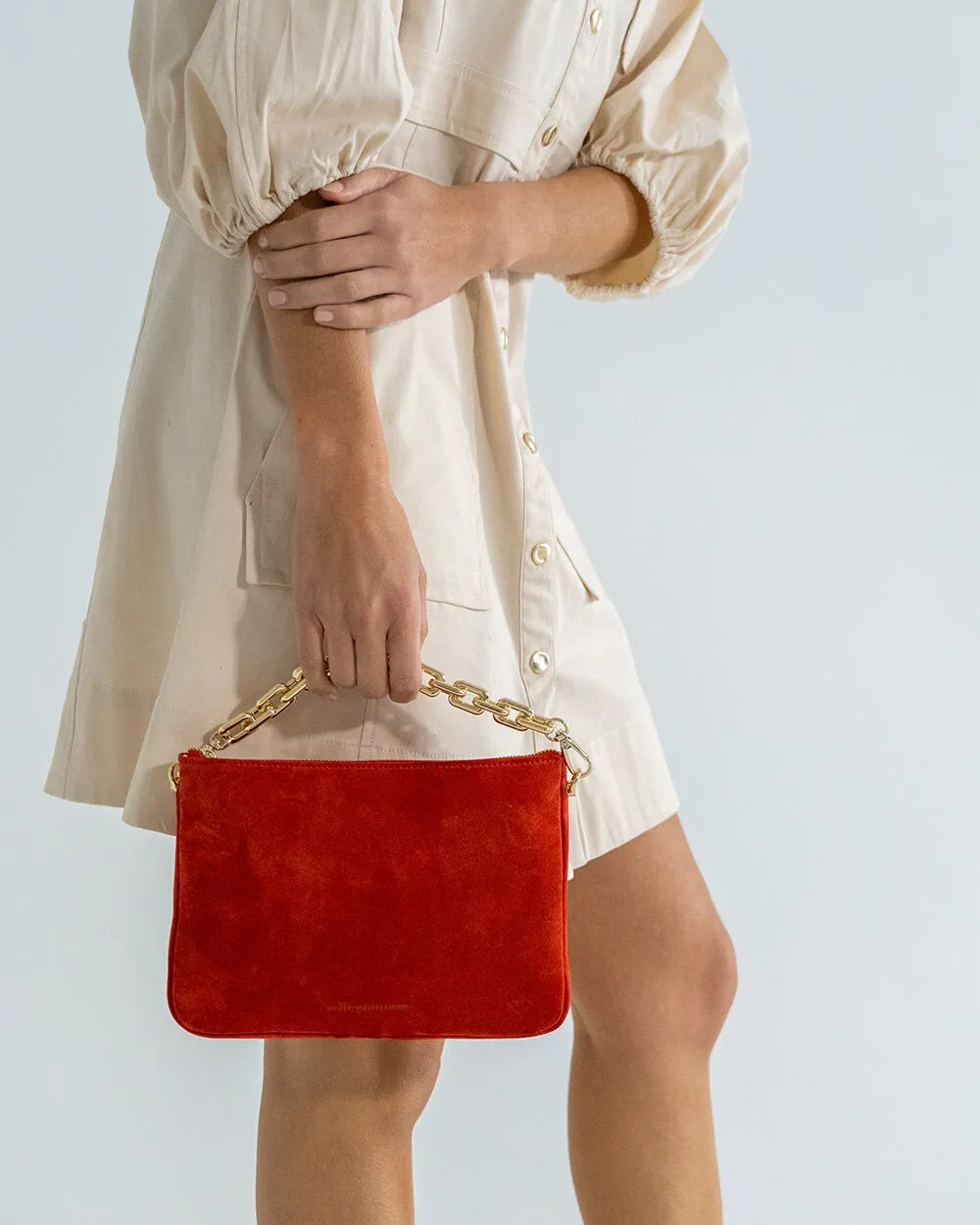 Samantha Crossbody - Red Suede