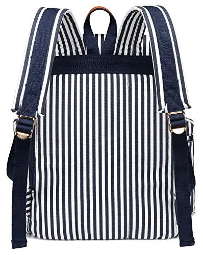 School Backpack Women Girls College Bookbag Lady Travel Rucksack 15.6Inch Laptop Bag (White Blue
