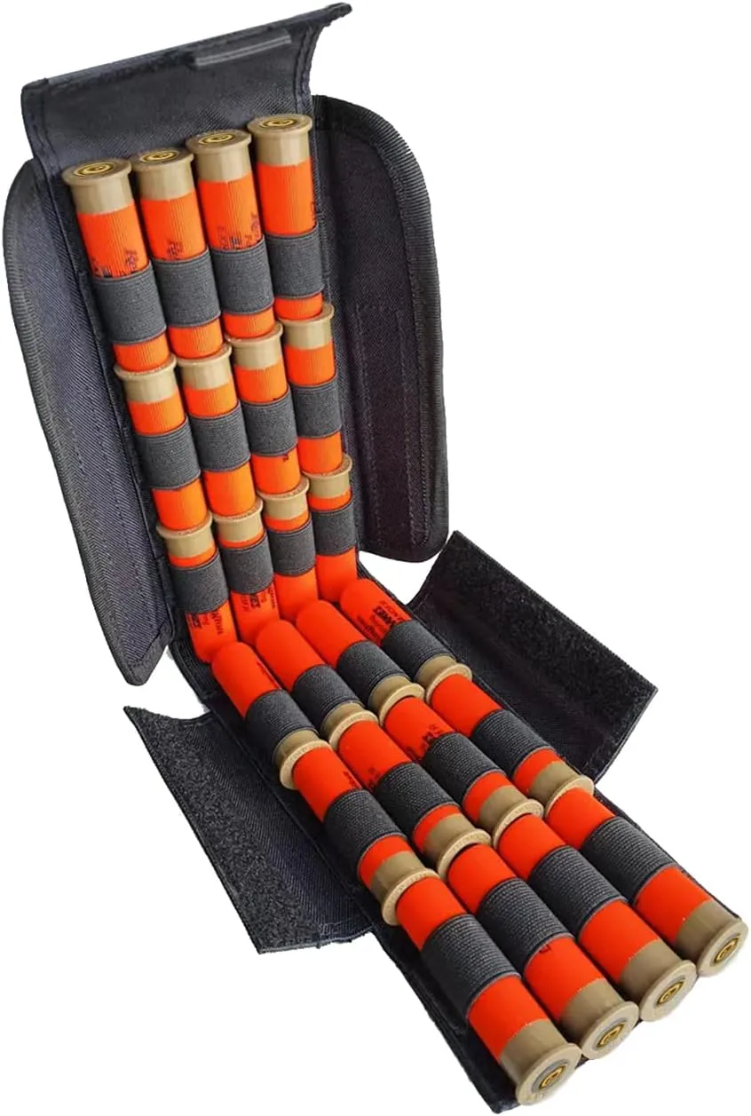 Shotgun Shell Holder 25 Round. Shotgun Shell Pouch Quick Access Tactical Molle Waist Pouch for 12 Gauge/20G