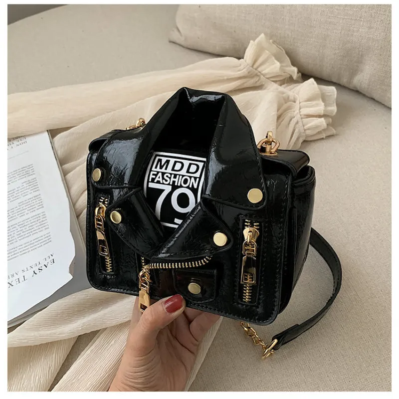 Sling Bags Motorcycle Fashion Women's Bag Personality Small Bag Chain Jacket Clothes