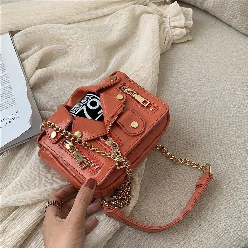 Sling Bags Motorcycle Fashion Women's Bag Personality Small Bag Chain Jacket Clothes