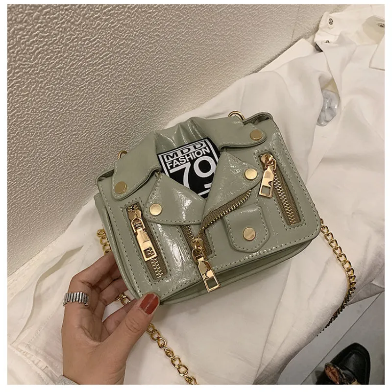 Sling Bags Motorcycle Fashion Women's Bag Personality Small Bag Chain Jacket Clothes