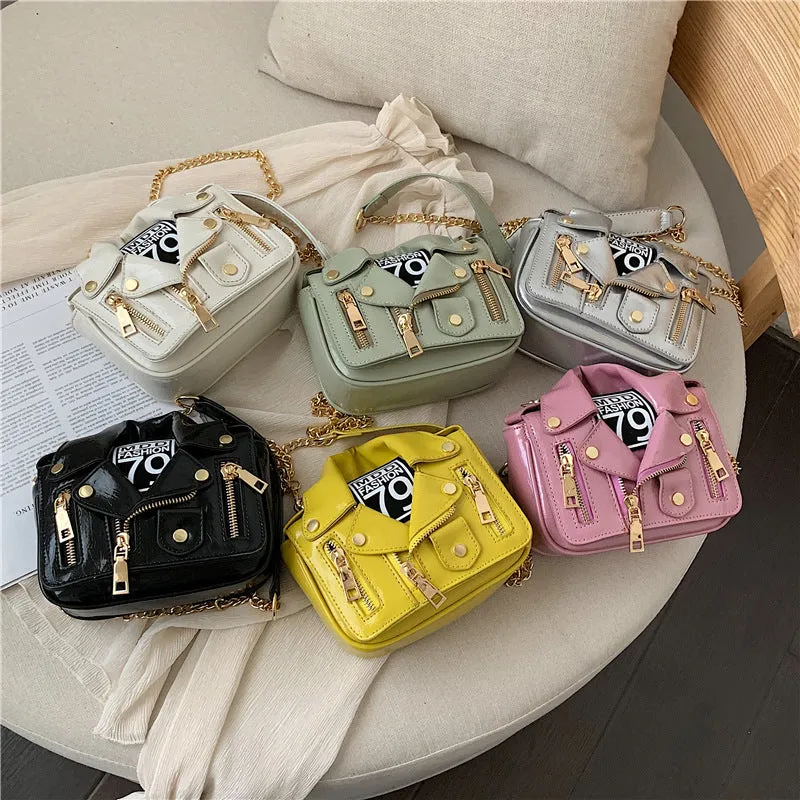 Sling Bags Motorcycle Fashion Women's Bag Personality Small Bag Chain Jacket Clothes