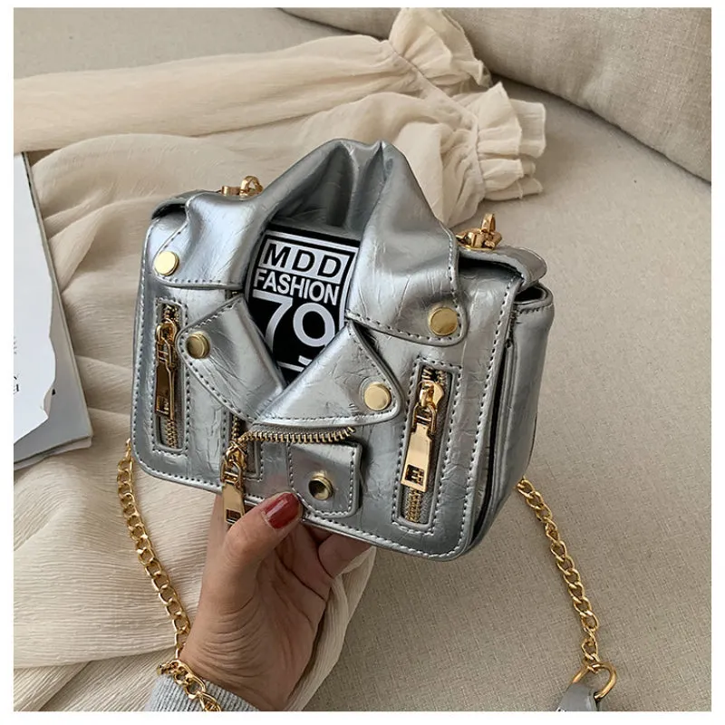 Sling Bags Motorcycle Fashion Women's Bag Personality Small Bag Chain Jacket Clothes