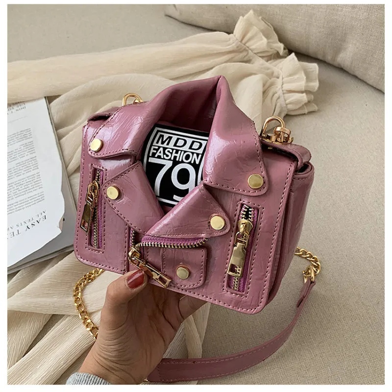 Sling Bags Motorcycle Fashion Women's Bag Personality Small Bag Chain Jacket Clothes
