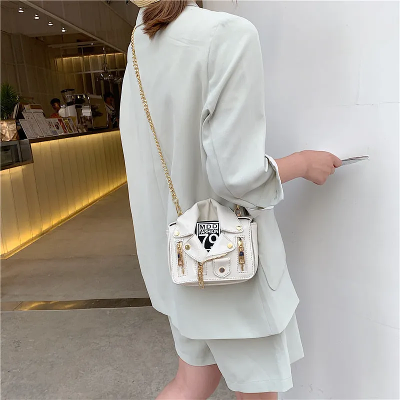 Sling Bags Motorcycle Fashion Women's Bag Personality Small Bag Chain Jacket Clothes