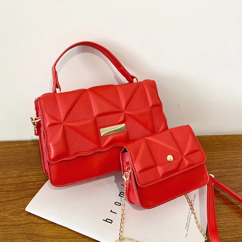 Sling Bags PU Leather Women's Diamond Plaid Embossed