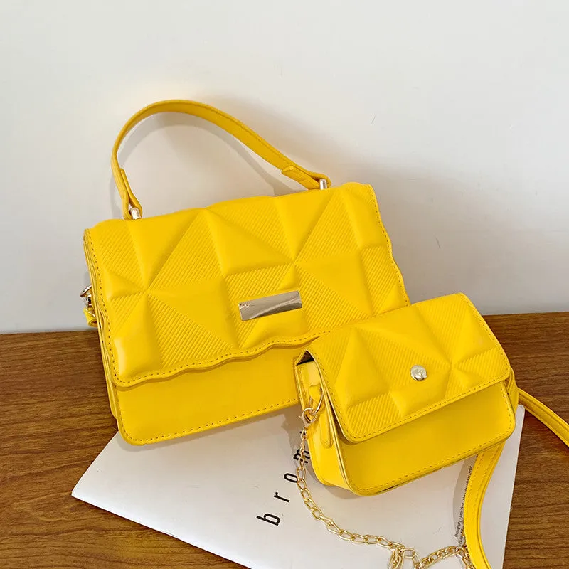 Sling Bags PU Leather Women's Diamond Plaid Embossed