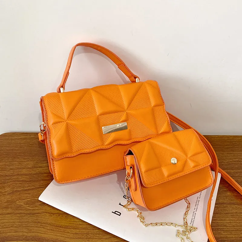 Sling Bags PU Leather Women's Diamond Plaid Embossed