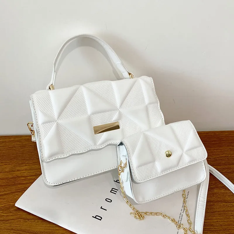 Sling Bags PU Leather Women's Diamond Plaid Embossed