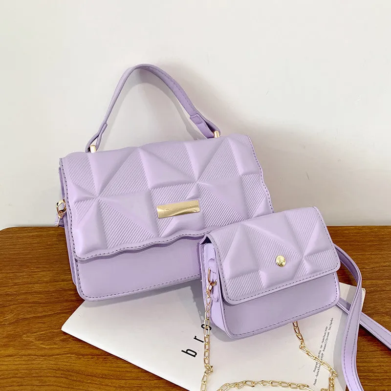 Sling Bags PU Leather Women's Diamond Plaid Embossed