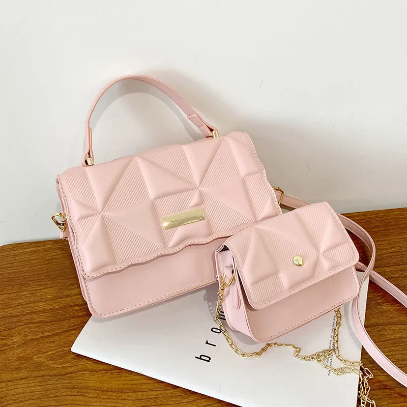 Sling Bags PU Leather Women's Diamond Plaid Embossed