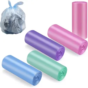 Small Trash bags 4 Gallon,Bathroom Trash Bags, Small Garbage Bags for Bathroom Office Small Trash Can Bags, 4 Rolls,Colored