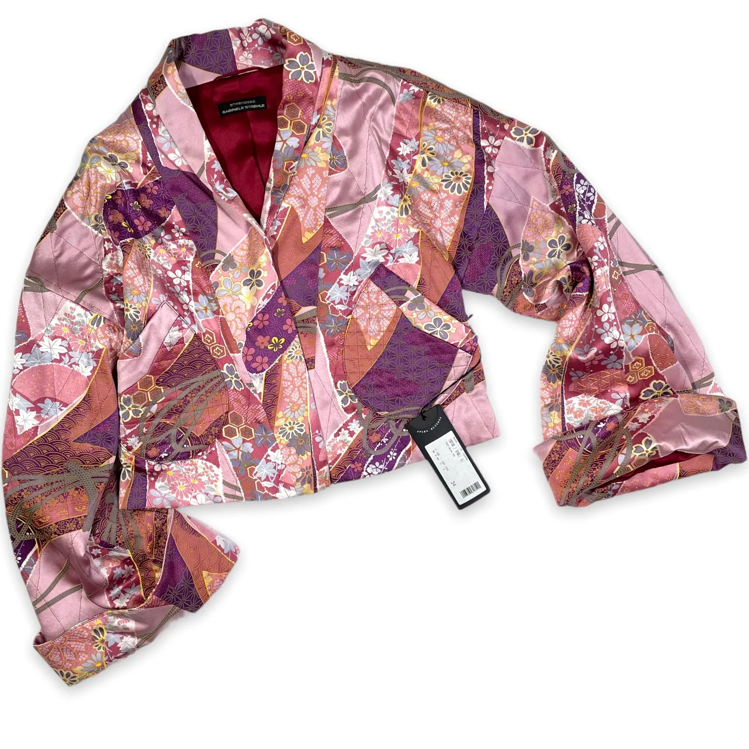 STRENESSE : DEADSTOCK CROP SILK KIMONO : 34