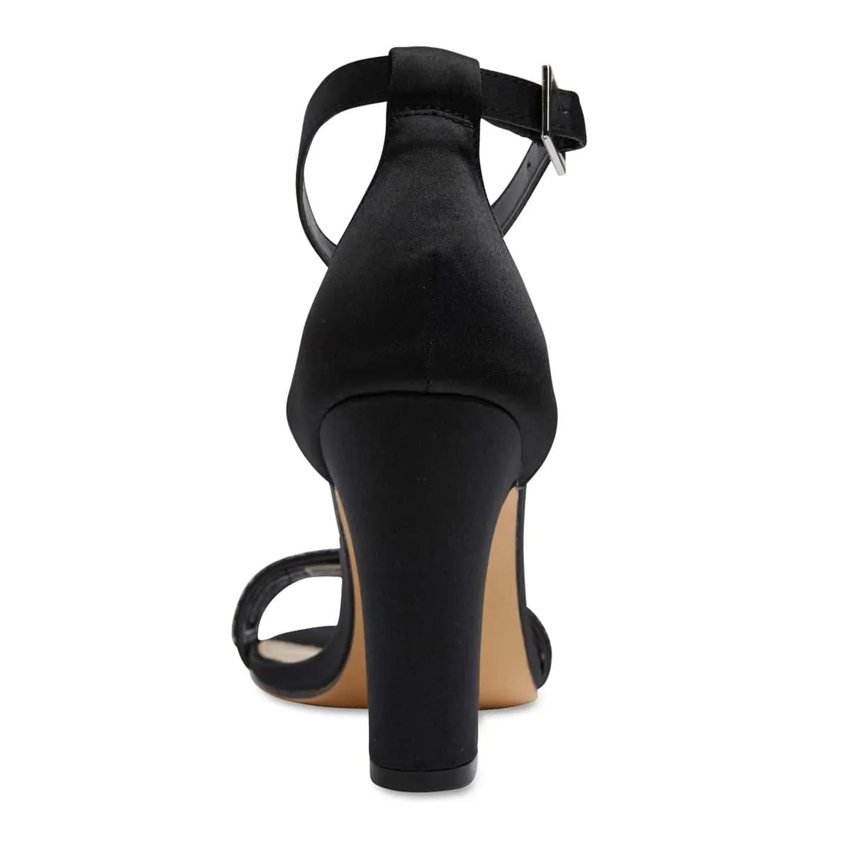 Suzette Heel in Black Satin