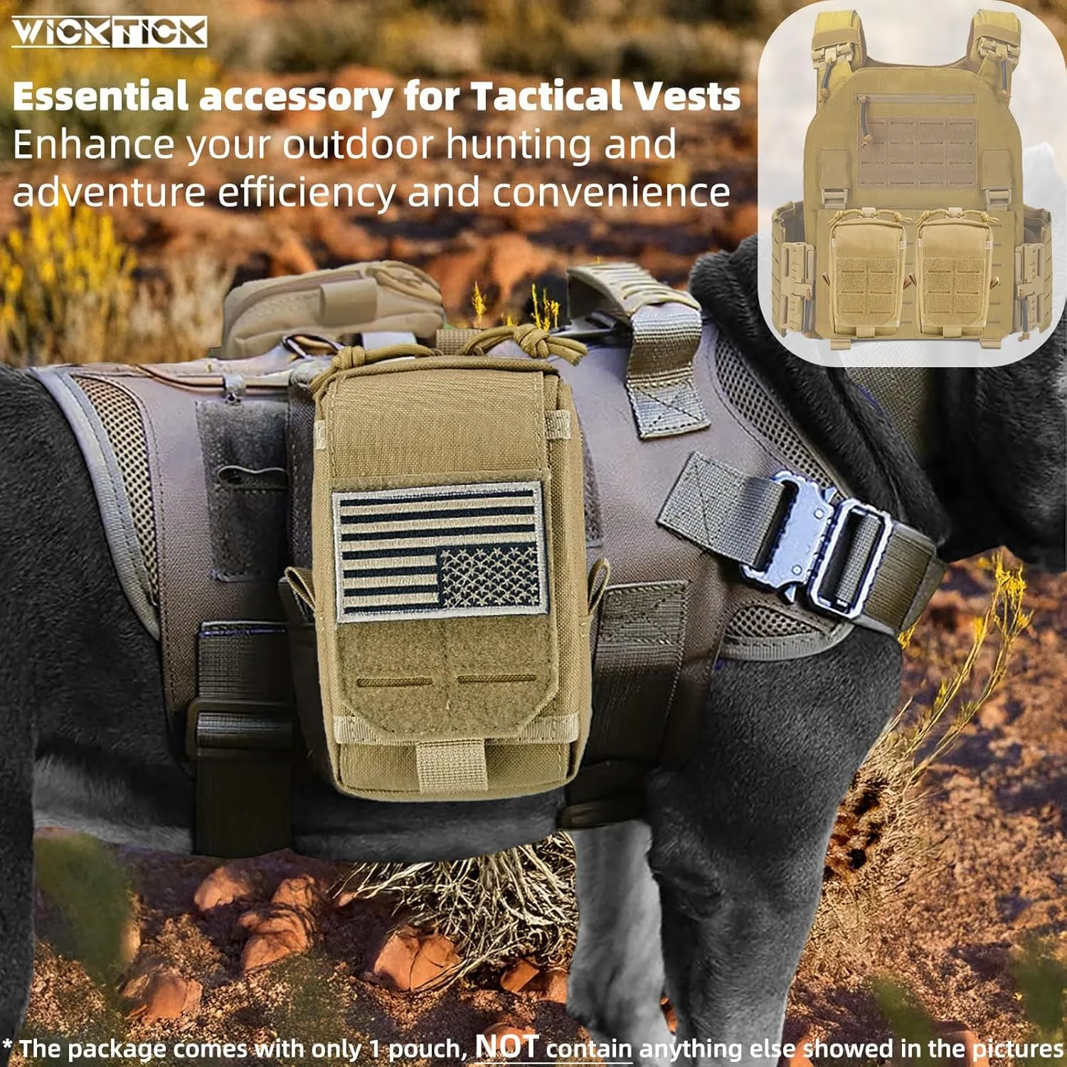 Tactical EDC Pouch, Molle Utility Pouch Gadget Organizer Holder Bag Phone Holster Waist Pack Admin Pouch Tool Pocket for Outdoor Activities, Attached to Backpack/Vest/Belt