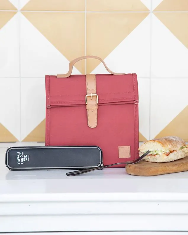 The Somewhere Co Rusty Lunch Satchel w/ Shoulder Strap